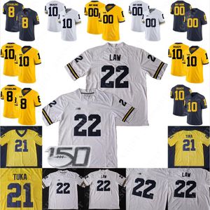 Maillot de football Michigan Wolverines Charles Woodson Desmond Howard Tom Brady Ty Law Jake Long Anthony Carter Dan Dierdorf Tyrone Wheatley