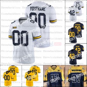 Maillot de Football des Wolverines du Michigan, Zach Charbonnet, Tom Brady, Ronnie Bell, Woodson, Joe Milton, Hassan Haskins, Kwity