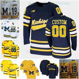 Michigan Wolverines Hockey Jersey 19 Dylan Larkin Michael Pastujov Nick Blankenburg Cam York Dylan Larkin Quinn Hughes