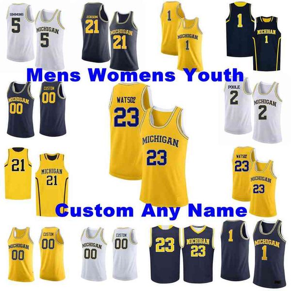 Michigan Wolverines Maillots David DeJulius Jersey Faulds Brandon Johns Jr. Livers Nunez College Basketball Maillots Hommes Personnaliser Cousu