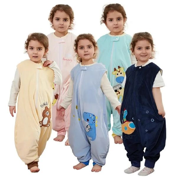 Michley Cartoon Children Baby Sleeping Sac Sac avec pieds sans manches somnifères pyjamas de sommeil pour filles enfants unisex 16t 240415