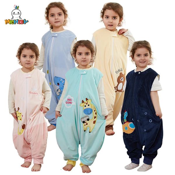 MICHLEY Unisex Dibujos animados Niños Bebé Saco de dormir Saco con pies Sin mangas Ropa de dormir Saco de dormir Pijamas para niñas Niños Niños 1-6T 240122