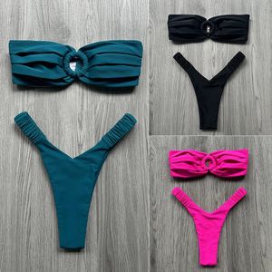 Micro Bikini Push Up Women Swimsuits 2024 Sexe Sweetwear Female Brésilien Set Thong Biquini Suisses de natation de plage 240423