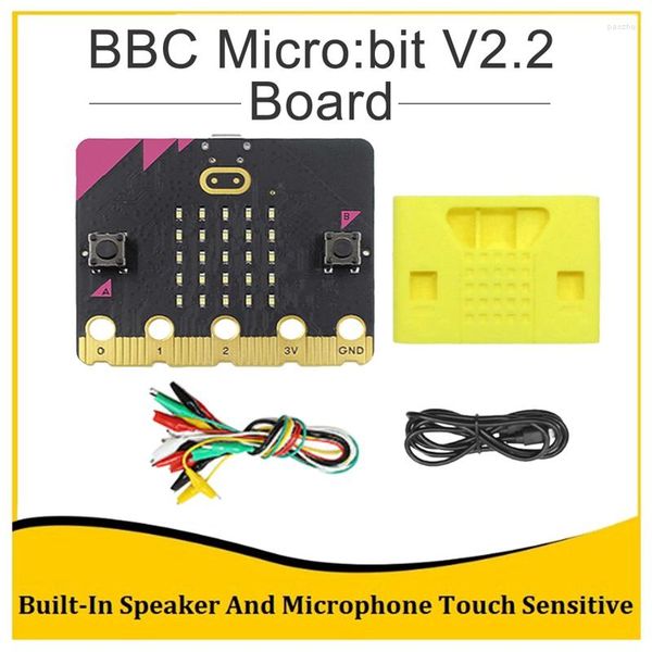 Micro: Bit V2.2 Go Kit haut-parleur intégré Microphone sensible au toucher carte de développement programmable bricolage étui de protection