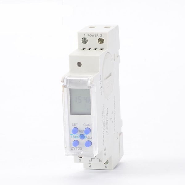 Freeshipping Micro Computadora Din Rail Temporizador Temporizador digital Interruptor 250VAC 10A Interruptor de tiempo