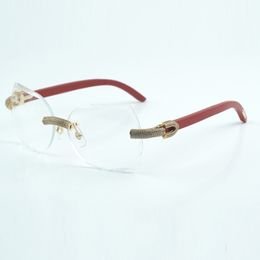 Lentilles transparentes à la mode micro coupées avec diamant micro pavé 8300817 avec bois naturel vert ou tigre ou rouge taille 18-135 mm