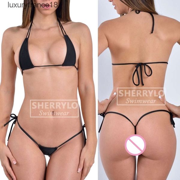 Micro Extreme G String String Mini Bikinis pour femmes Teeny Top Side Tie Bikini Bottom Beach Bronzage Microbikini 210319''gg''LZ2U