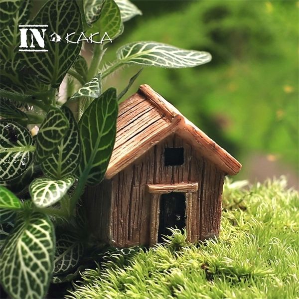 Micro fée jardin figurines kawaii planche de bois maison miniatures/terrarium maison de poupée décor/succulentes bricolage ornements accessoires C0125