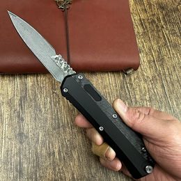 Micro Glykon Knife OTF Tech Pocket Knives Damasco Blade de acero Autodefensa Afensa Alevía Aleación CF Herramientas EDC