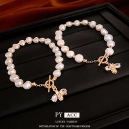 Micro insultos de circón Pearl ot Huckle Nicho de alta gama pulsera, sentido de diseño de moda, brazalete versátil