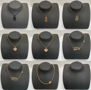 Micro incrustations cristal pendentif chaîne colliers Grèce méandre motif collier de perles Banshee Portrait Designer pull chaîne bijoux femmes accessoires cadeaux HN07