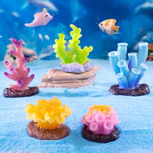 Micropaisaje creativo simulación Coral acuario pecera decoración estatuilla 3D miniatura pequeño ornamento