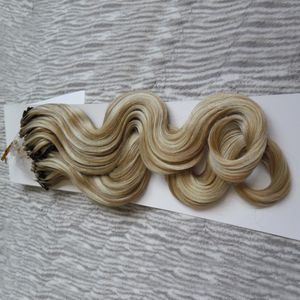 Micro Loop Hair Extensions Body Wave Micro Bead Human Remy peruaanse virgin haar 1G/1S Micro Link Hair Extensions