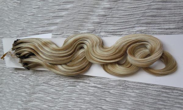 Micro boucle Extensions de cheveux vague de corps Micro perle humaine Remy péruvienne vierge cheveux 1G1S Micro lien Extensions de cheveux 3048423