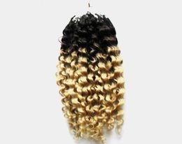 Micro loop human hair extensions 100g 1gs 100s ombre micro hair extensionsi T1b613 maagdelijk Braziliaans krullend micro loop haar extens8291296