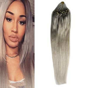 Micro Loop Nano Ring Hair Extensions 1G / S 100s / Pack 100g Straight Menselijk Haar Fusion Remy Natural Hair