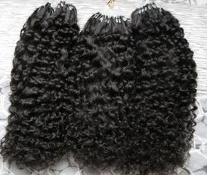 MICRO LOOPS NATUURLIJKE kleur afro kinky krullende micro -lus menselijk haarextensies 300 g Mongools kinky krullend haar micro link haar extens791124444