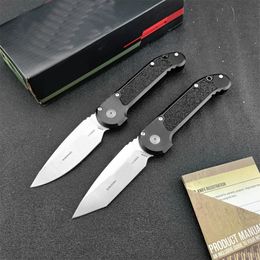 Micro Ludt Gen III Couteau pliant D2 Point de goutte / Tanto Blade aluminium Black Handle Auto Pocket Knife Outdoor Camping Hunting Tools EDC
