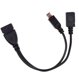 Câble adaptateur Micro mâle femelle vers USB 2.0 OTG, séparateur en Y, ligne pour téléphones mobiles et tablettes