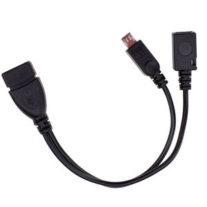 Cable adaptador Micro macho hembra a USB 2,0 OTG, Cable divisor Y línea para teléfonos móviles y tabletas