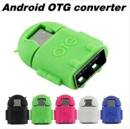 Câble adaptateur Micro Mini USB OTG pour Samsung Galaxy S3 S4 HTC tablette PC MP3 MP4 téléphone intelligent multicolore Android Robot Shape2515962