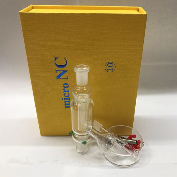 Micro NC Kit 10 mm Collecteur de nectar avec titane et quartz ongle jaune boîte mini-verre joint lisse en stock
