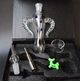 Micro NC Kit Pipe en verre de corne de boeuf 14mm Joint NC Kit Bangs en verre pour pipes à fumer ZZ