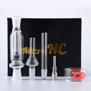 MICRO NC Nector Collector Rookaccessoires 10 mm 14 mm gewricht mini -waterpijp met titanium nagelolie Rig Dab Strawwaterpijp met doos