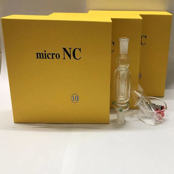 Micro Nectar Collecteur Micro NC 10 mm avec ongle en verre Titane Glas Glas Titane Nail Fumer Pipe d'eau Gift Yellow Board en scellé en vente à chaud
