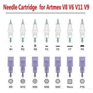 Puntas de cartucho de microaguja para Artmex V8 V6 V11 V9 máquina para maquillaje permanente Dermapen Dr Pen MTS PMU cuidado de la piel