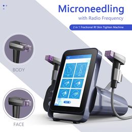 Micro-aiguille RF fractionnaire Retirez la cicatrice de cicatrice Anti-âge Radiofréquence Miconeedle 4 têtes modifiables Machine d'élimination des vergetures de serrage cutanée