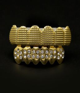 MICRO PAVE Cubieke zirkonia zilvergouden kleur tanden grills hiphop rocker Halloween Iced Out Caps topbottom fang grills set bling TE3161458