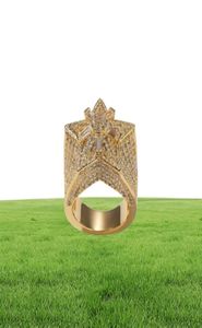 Micro Pave Iced Cubic Zirconia Iced Star Rings For Men Women Hip Hop Gold Ring Wedding Ring Volledige diamantjuwelen88162405203951