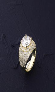 Bague en diamant pour hommes et femmes, Micro pavé glacé, Zircon cubique, couleur or argent, bijoux Hip Hop, cadeaux 4433903