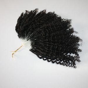 Micro anneau cheveux perles Extensions couleur 100G boucle bouclée lien cheveux humains 1g/brin