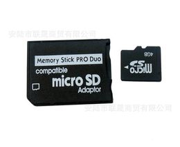 Micro SD naar Memory Stick Pro Duo-adapter MicroSD TF-converter Micro SDHC naar MS PRO Duo Memory Stick-lezer voor Sony PSP