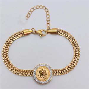 Micro-set zirkoon dubbele dikke ketting 14k gouden armband temperament elegante bruiloft dames sieraden