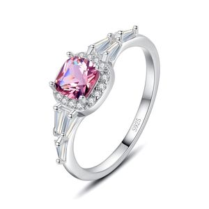 Micro conjunto zircon rosa morganite S925 anel de prata joias coreanas moda feminina high-end luxo colorido anel de pedras preciosas para festa de casamento feminino presente de dia dos namorados SPC