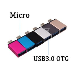 Adaptateur micro vers USB Convertisseur OTG USB 3.0 Convertir en adaptateur de port micro Synchronisation de charge avec coque en alliage d'aluminium