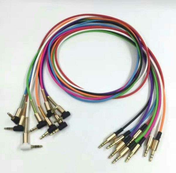 L PLUG aluminium métal adaptateur TPE matériel 3.5mm stéréo Audio AUX câble 1M 3FT OD3.2mm avec ressort en acier soulagement 200 pcs/lot