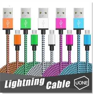 Cables micro USB Cable de datos de sincronización de cargador de cobre trenzado de nylon para teléfono inteligente Andriod samsung galaxy S7 edge S6 S4