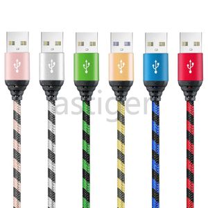Micro USB Opladen Kabels 3ft 6ft 10ft Long Premium Nylon Gevlochten Type C Kabel Sync Data Charger Cord voor Samsung Galaxys21 S8 S9 S10 Opmerking 20 HTC LG Android Telefoon Mode