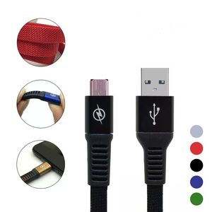 Micro USB oplaadlader Kabels 3ft Premium platte noedel USBC Type C kabel Synchronisatie Gegevensladersnoer voor Samsung Note10 S8 Android -mobiele telefoon