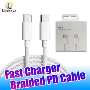 60W USB C para mecanografiar el cable de C para el nuevo cordón trenzado USB-C del iPhone 15 con el empaquetado al por menor izeso