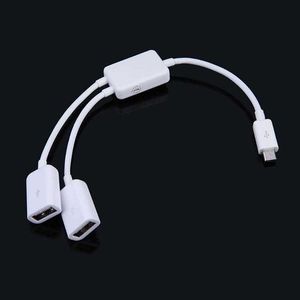 Cable adaptador de concentrador Micro USB a 2 OTG, divisor Y de doble puerto para tableta, PC, teléfono, lector de tarjetas, ratón, teclado, componente de computadora