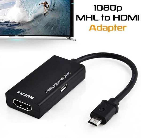 Cable adaptador Micro USB a HD Macho a hembra 1080P-HD -Cables de audio y video compatibles Convertidor MHL para TV PC Laptop SN2622