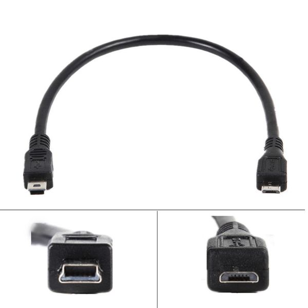 Micro USB Type B mâle vers mini hôte OTG adaptateur câble cordon fil