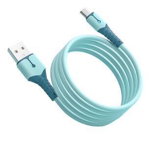 MICRO USB TYPE-C LIERKABELS 3A Zachte vloeibare Siliconen LED-lamp snelle oplader voor Samsung Xiaomi Huawei