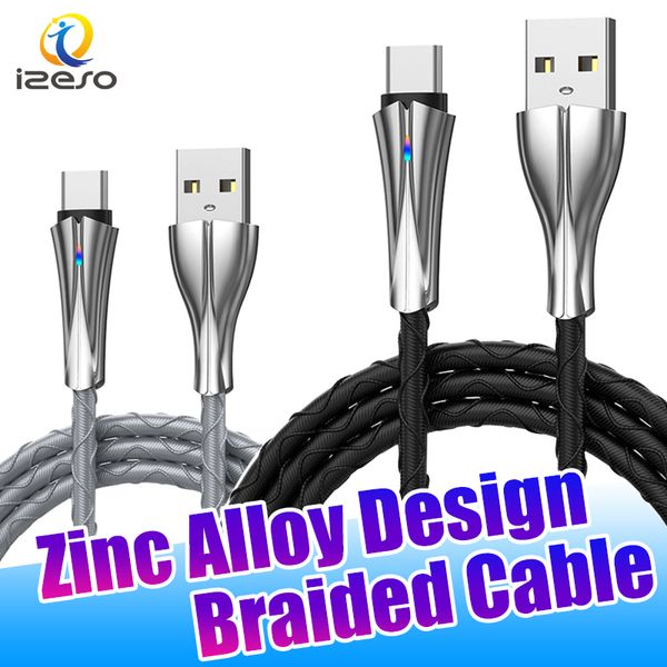 Câble USB de Type C 5A en alliage de Zinc et Nylon, 1m, conception tressée Unique, charge ultra rapide, pour iPhone 15 14 Samsung S24 S23 izeso
