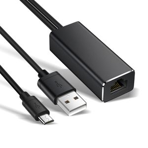 Adaptador de Cable Ethernet Micro USB 2,0 a RJ45, tarjeta de red de 10/100Mbps para Fire TV Stick, Google Home Mini/Chromecast Ultra